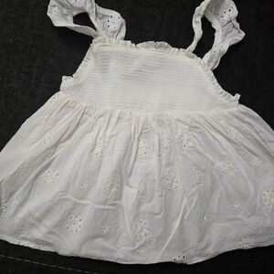 Tommy Bahama White Dress with Red Tights